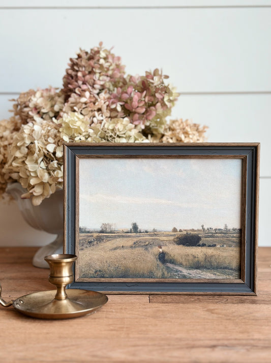 Framed Harvest Landscape on Canvas