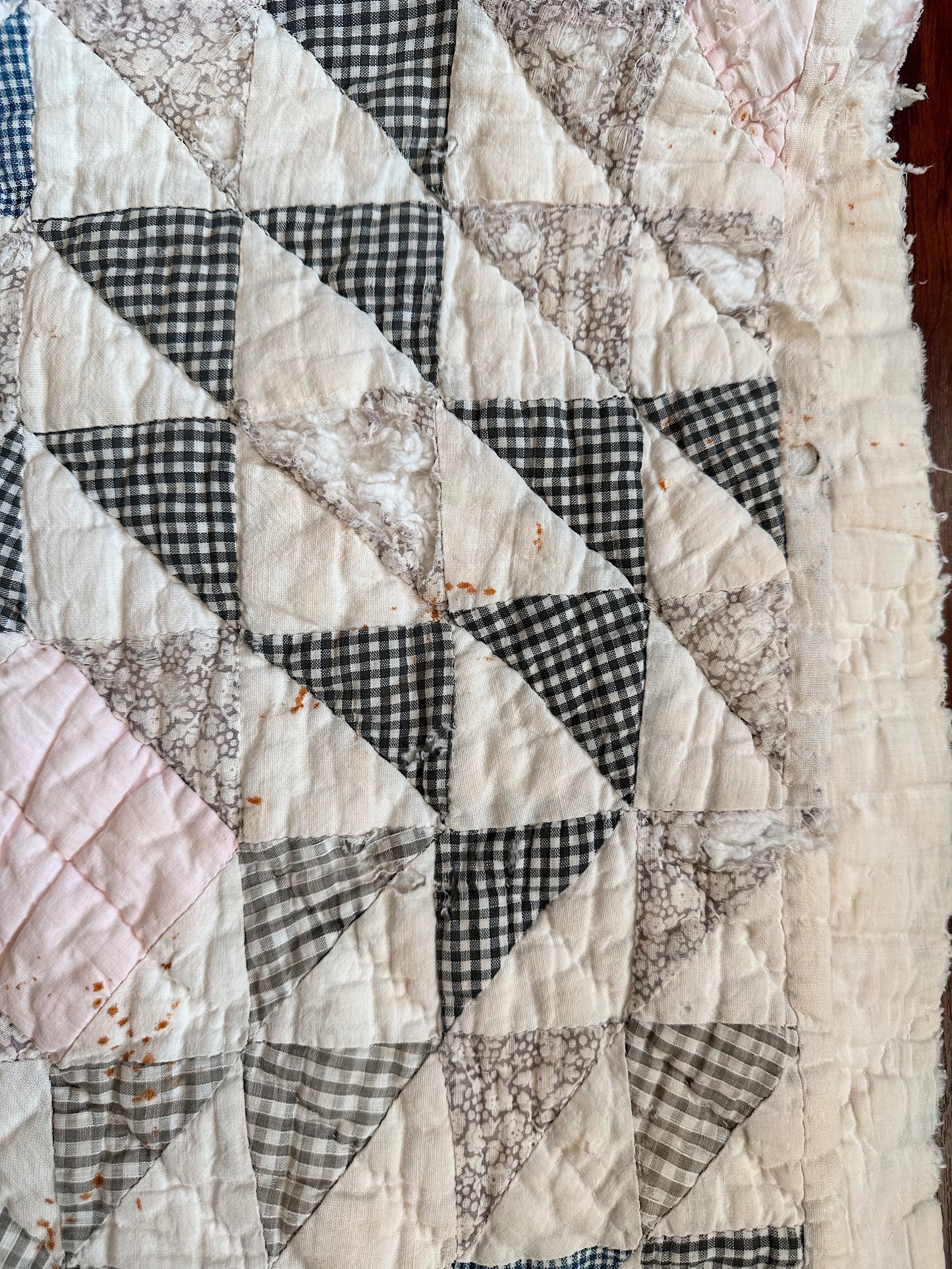 1930s Hand Stitched Patchwork Quilt
