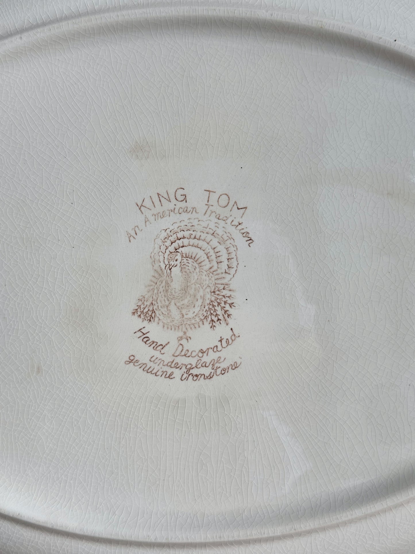 Vintage King Tom Ironstone Turkey Platter