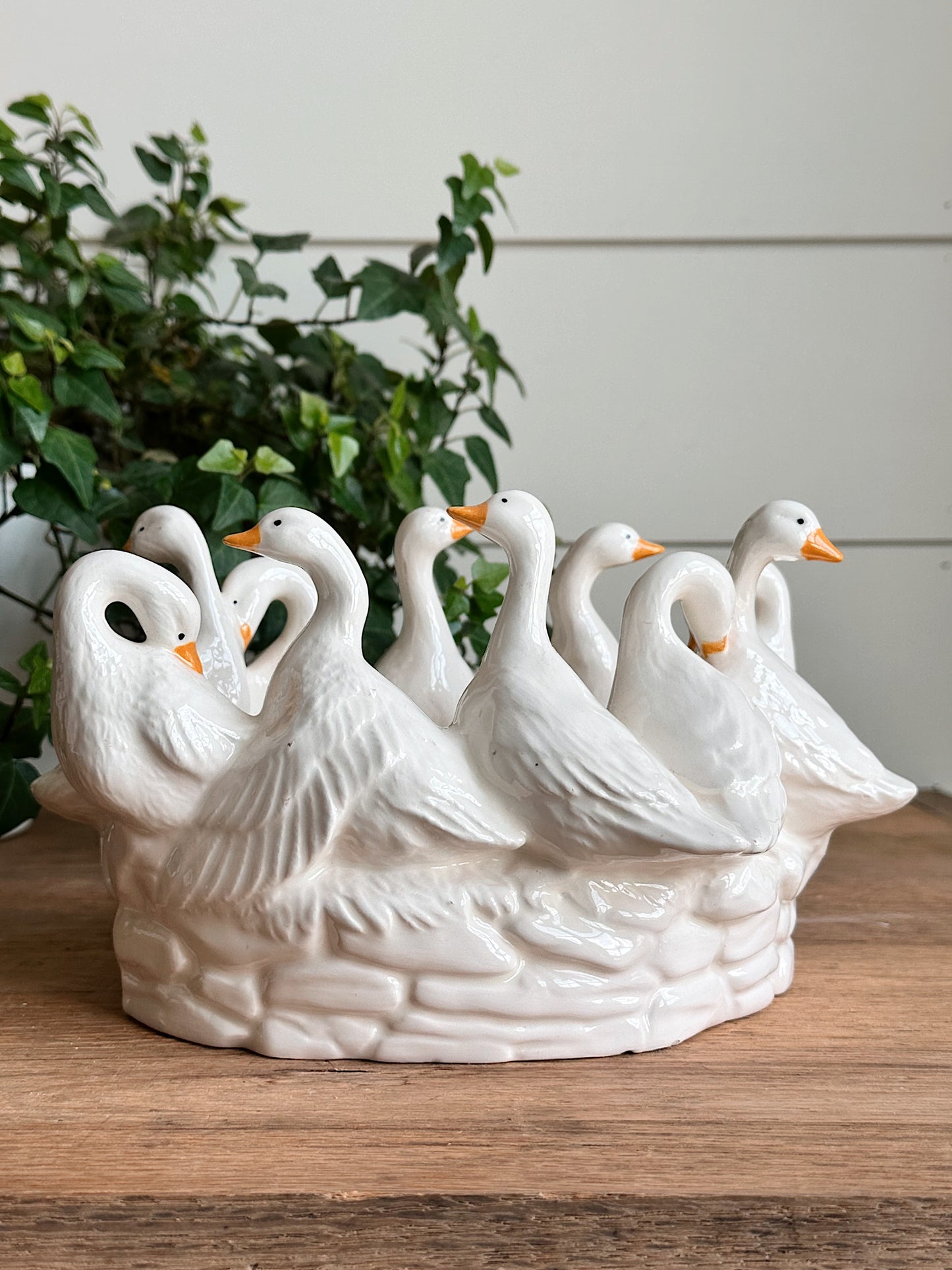 Vintage Gaggle of Geese Planter