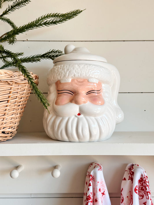 White Santa Cookie Jar