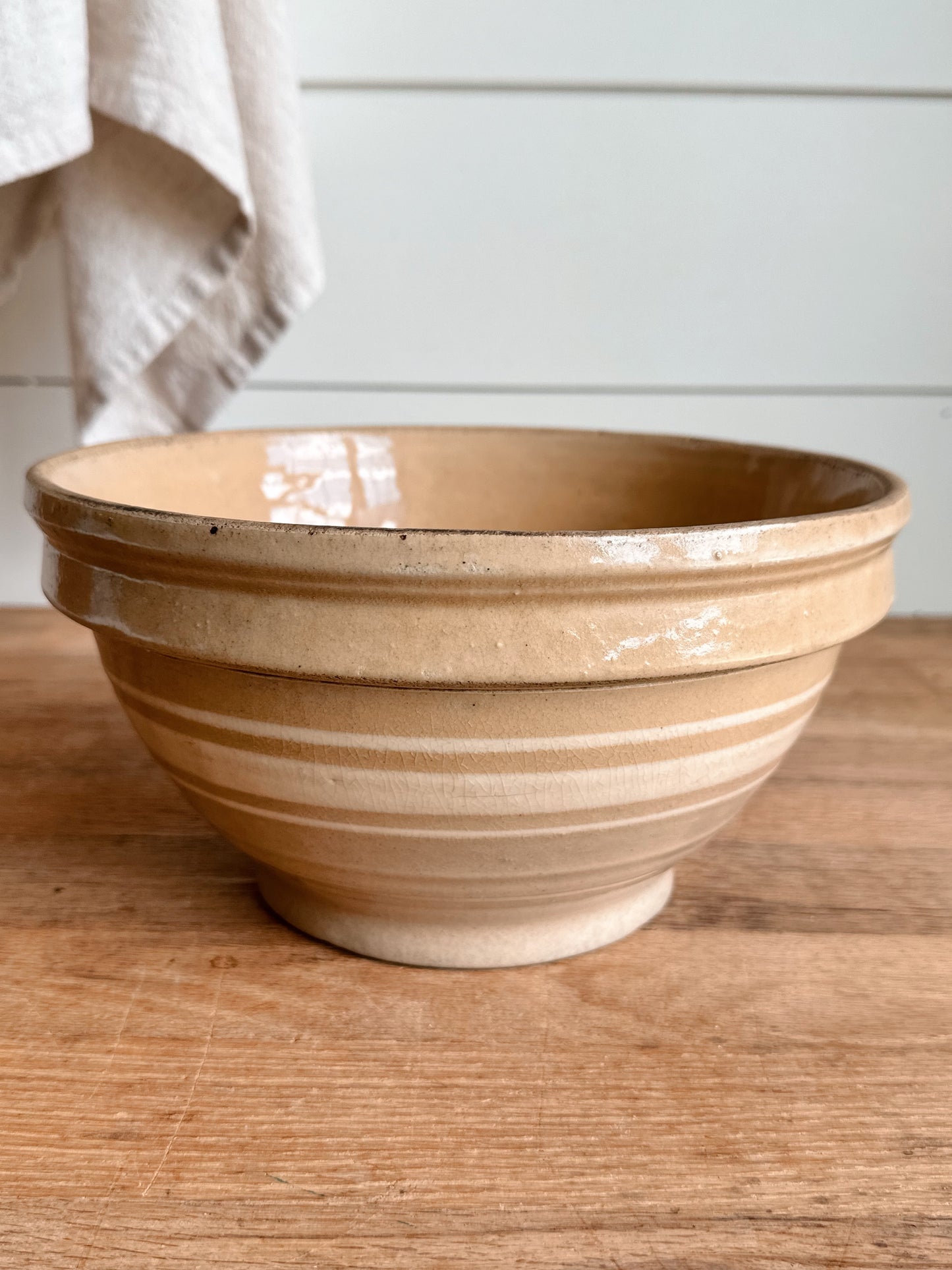 Vintage Banded Stoneware Bowl