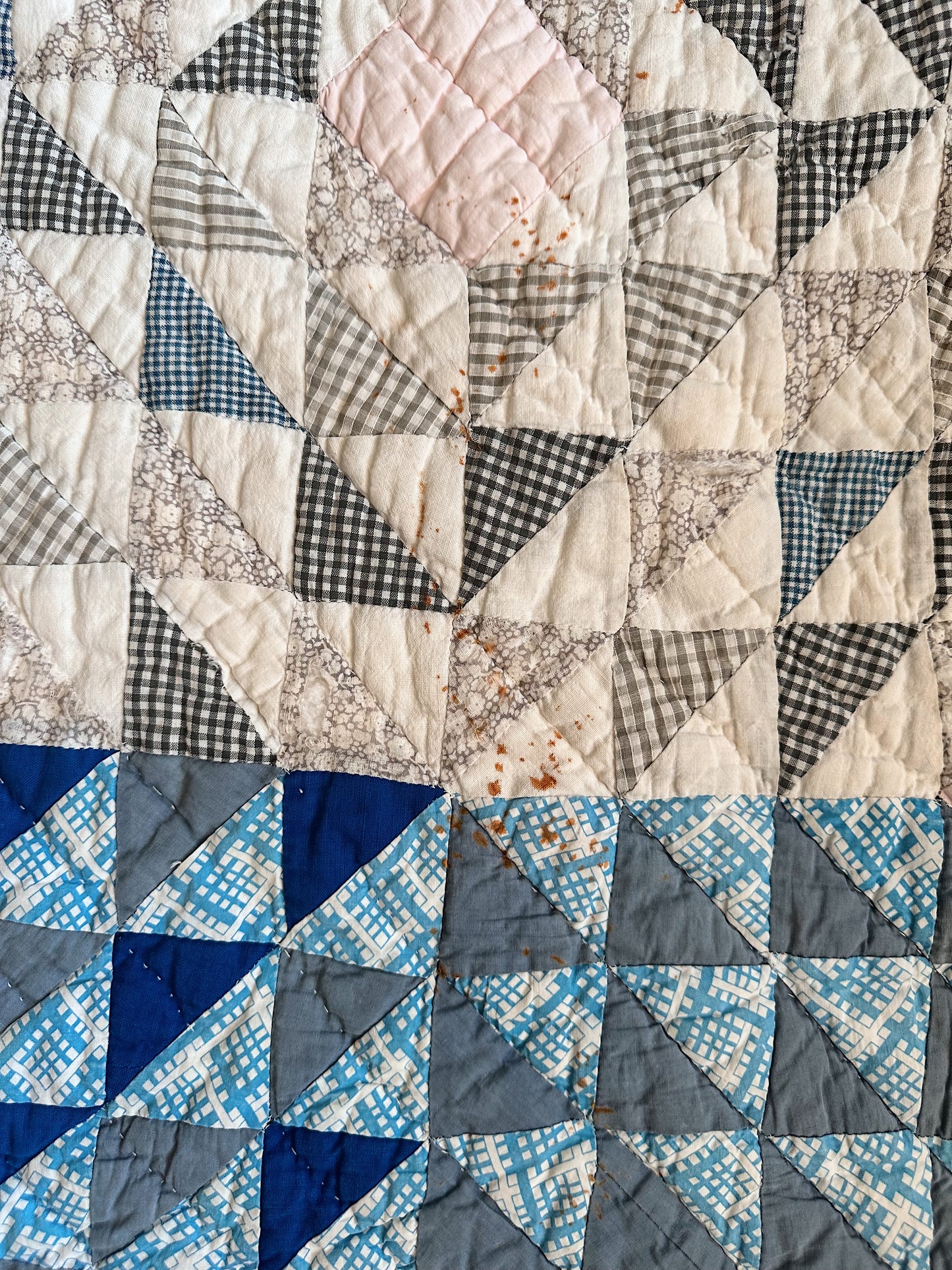 1930s Hand Stitched Patchwork Quilt