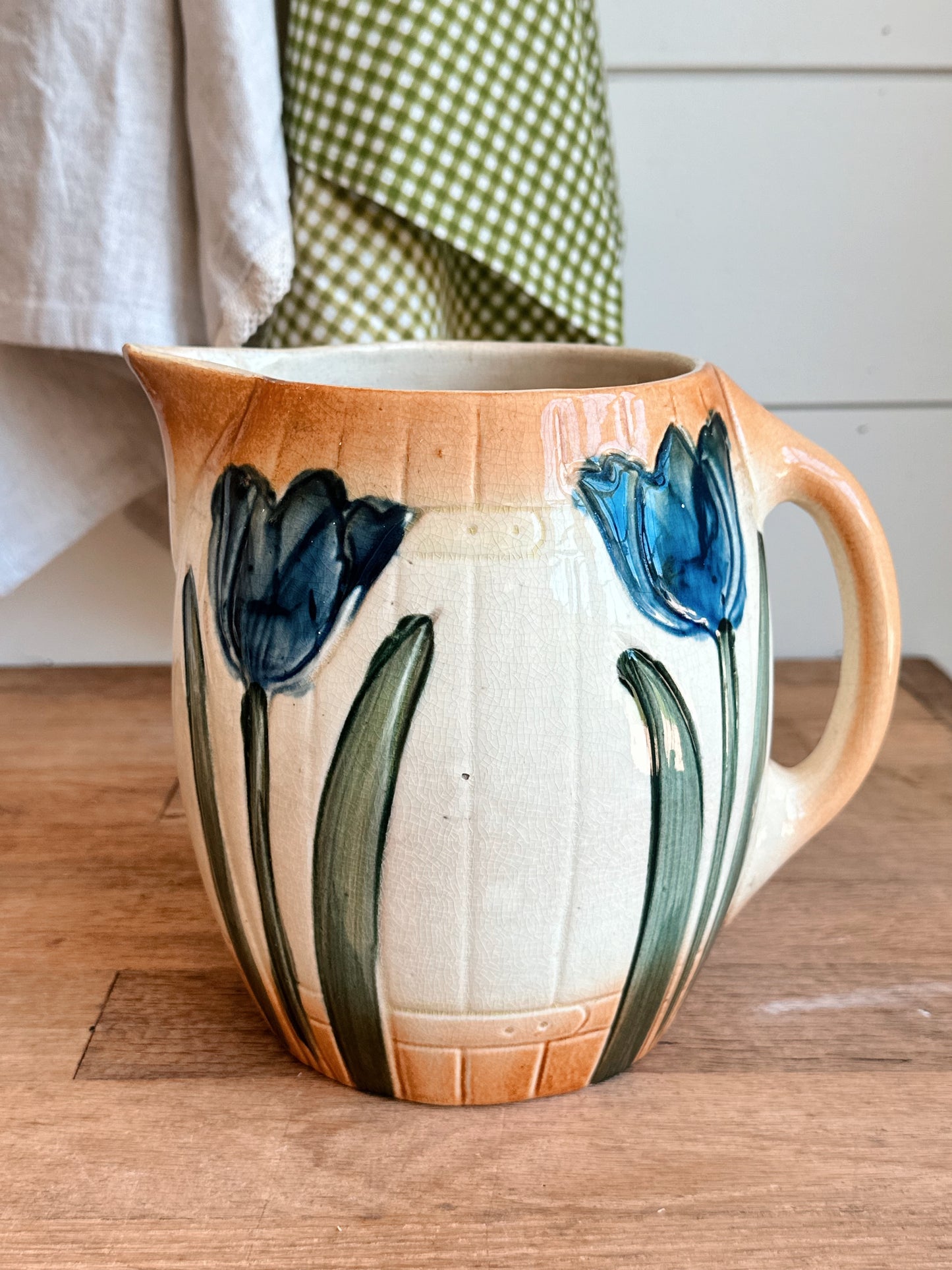 Vintage Roseville Stoneware Tulip Pitcher