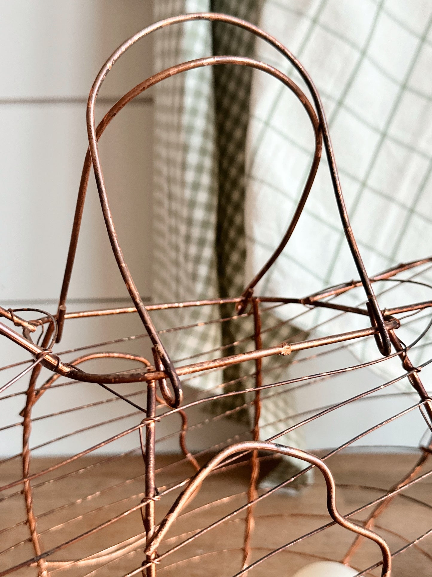 Vintage Copper Hen Egg Basket