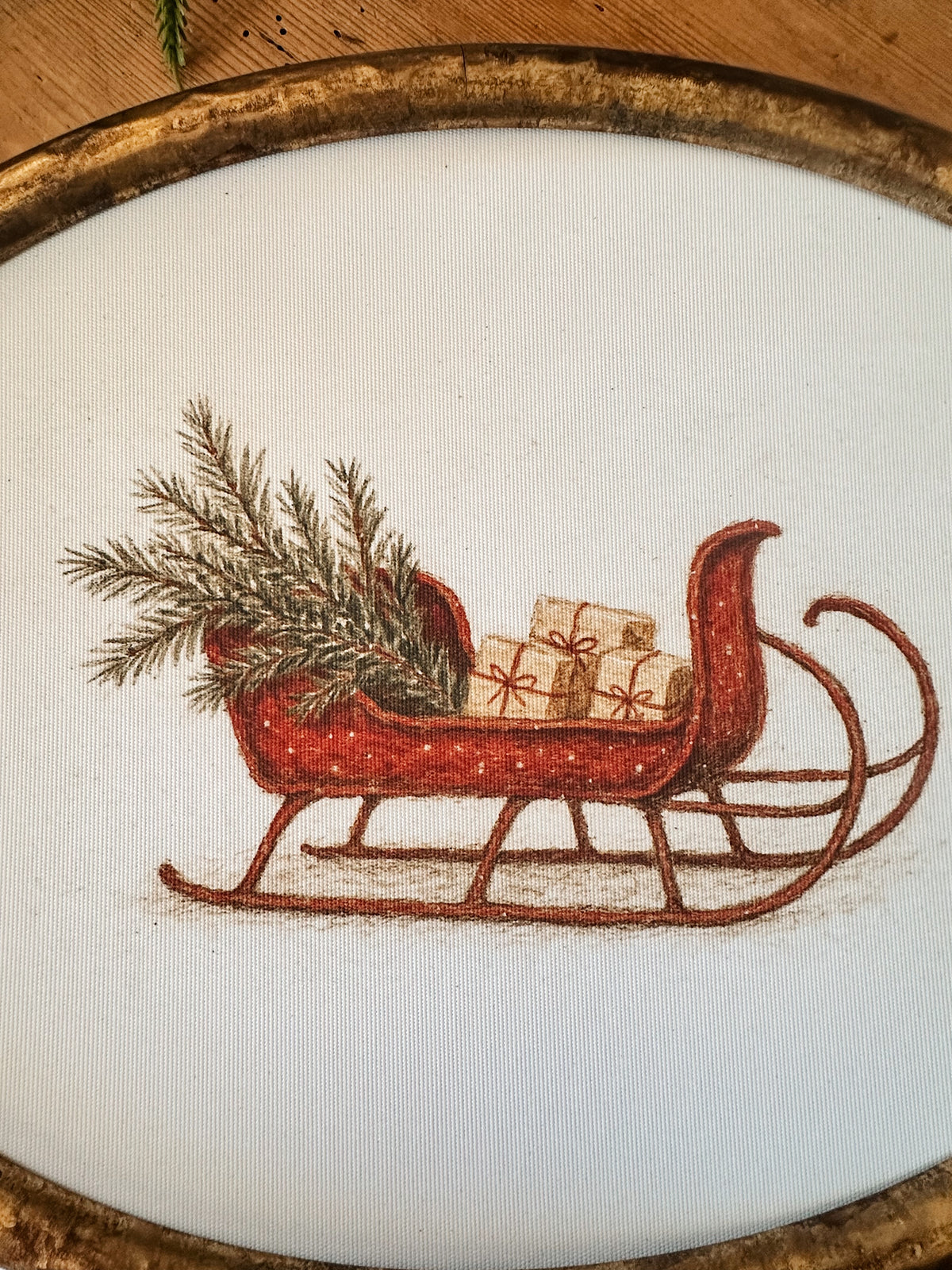 Santa’s Sleigh on Canvas 15x11