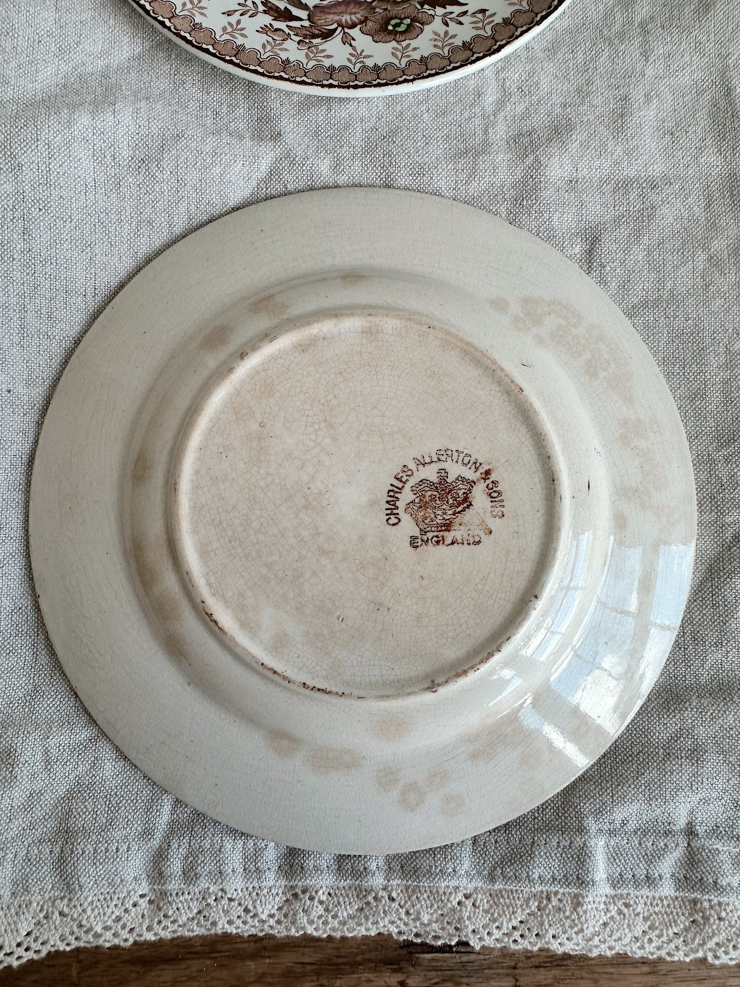 Pair of Vintage English Transferware Dessert Plates