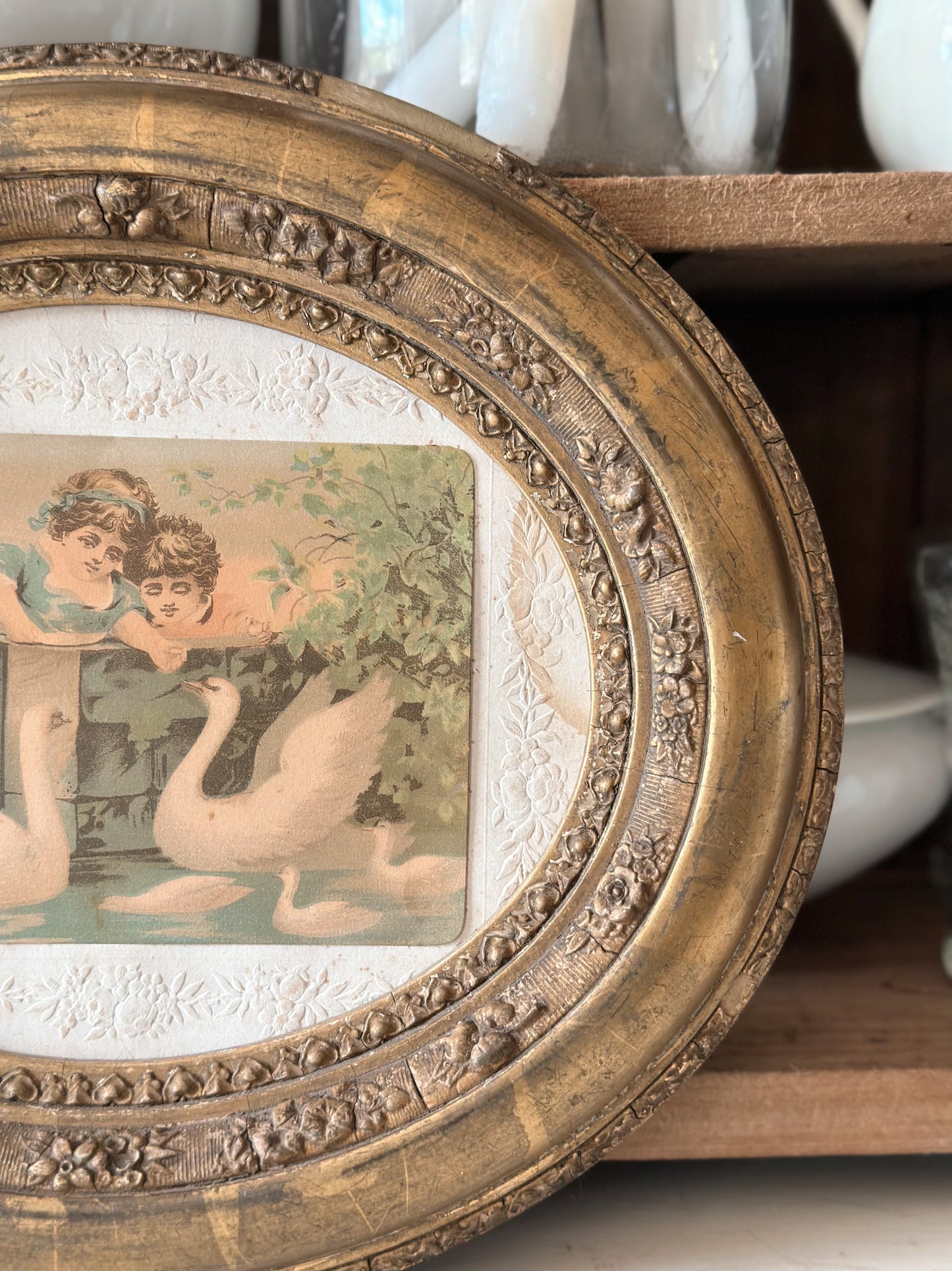 Beautiful Antique Wood Framed Print