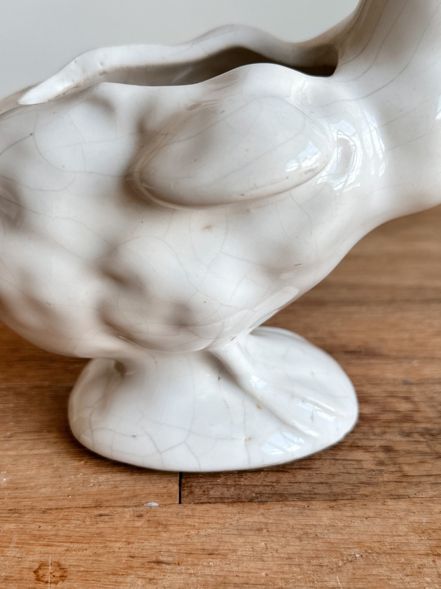 Vintage Crackled Duck Planter