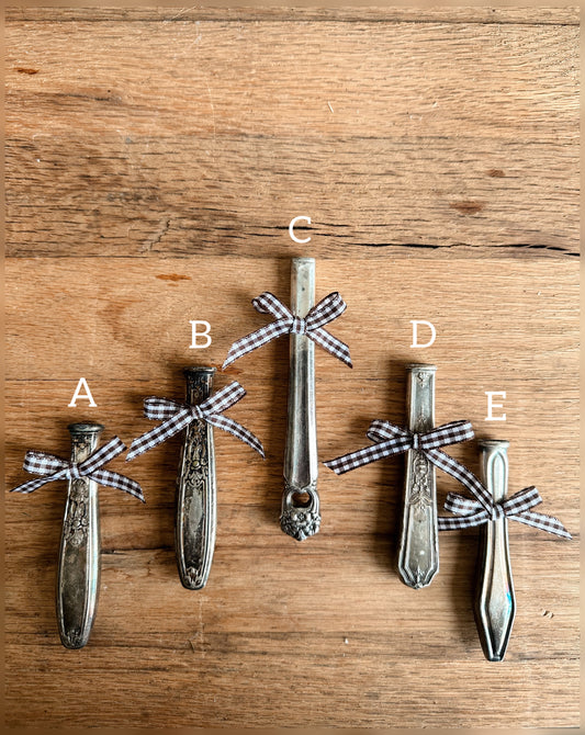 Salvage Silver Plate Bud Vase Magnets