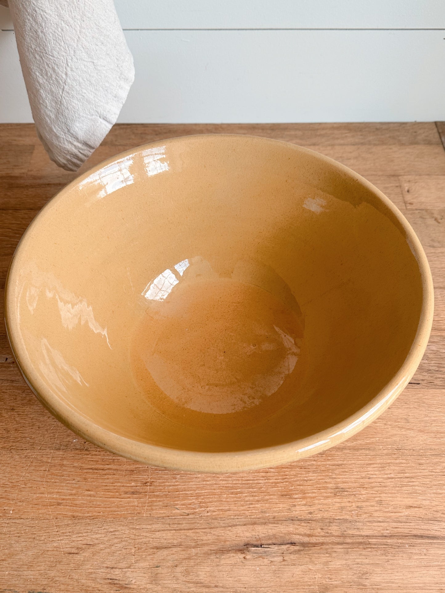 Large Vintage Yellow Ware Mixing Bowl