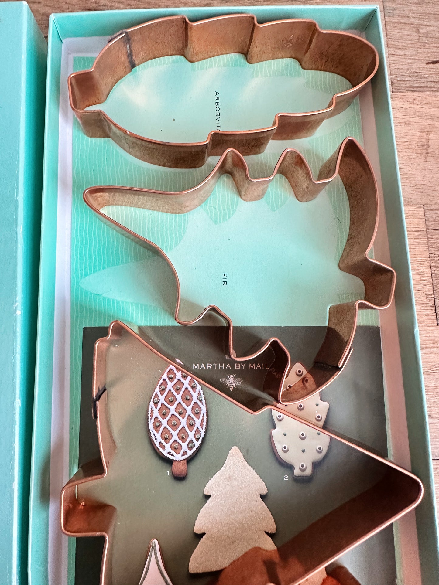 Boxed Set of Martha by Mail Evergreen Copper Cookie Cutters