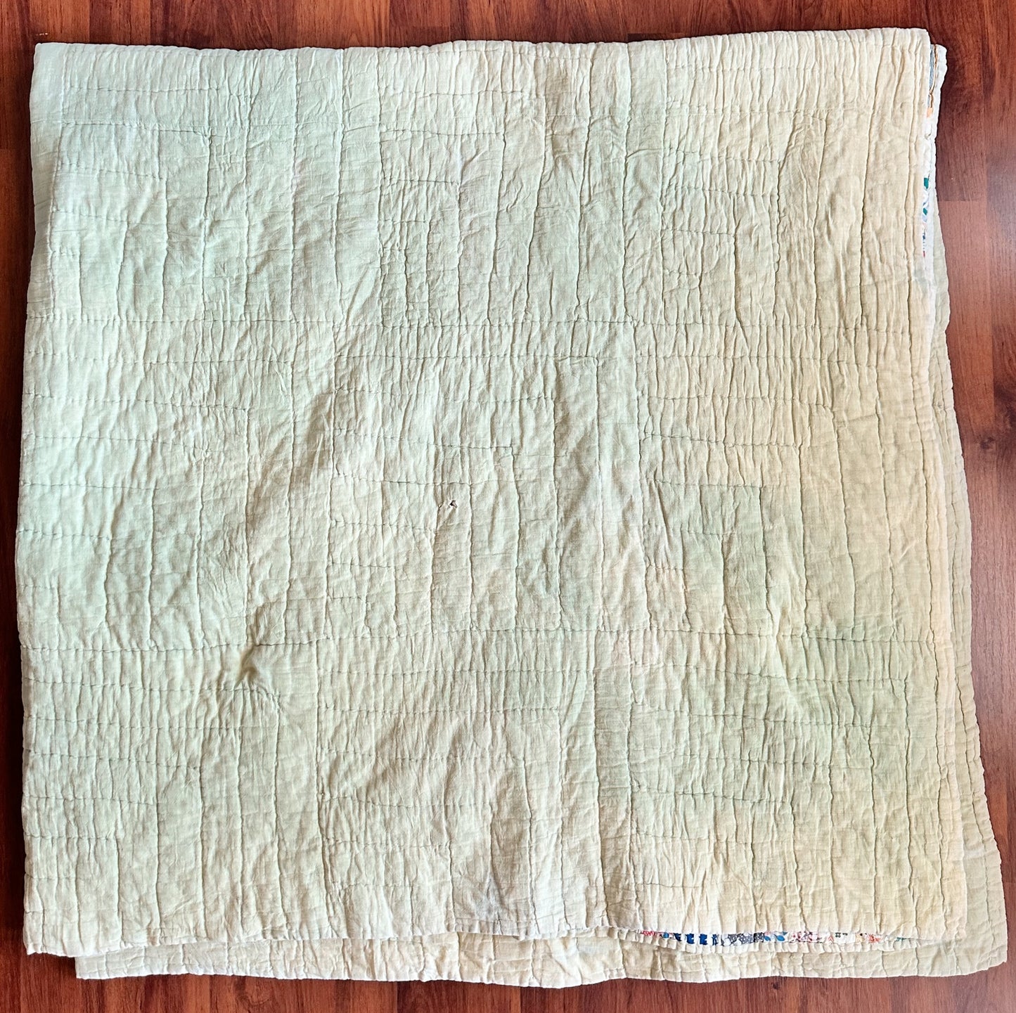 1930s Hand-Quilted Sampler Patchwork Feed Sack Quilt