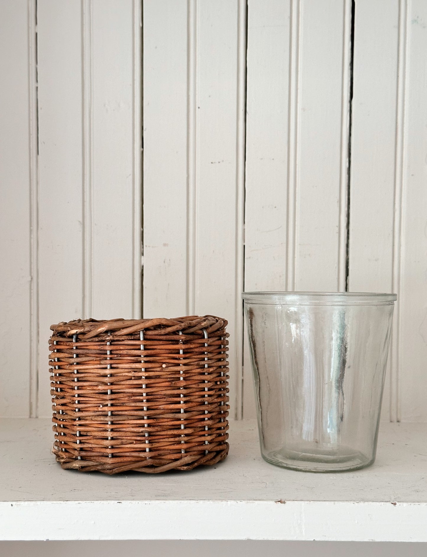 Wicker & Glass Vase (small)