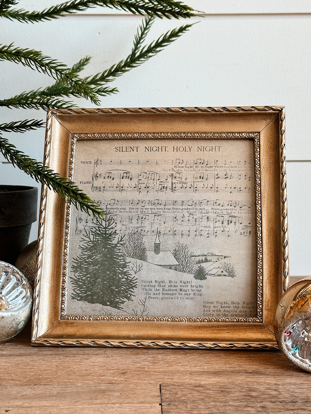 Framed Silent Night Sheet Music
