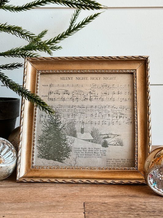 Framed Silent Night Sheet Music