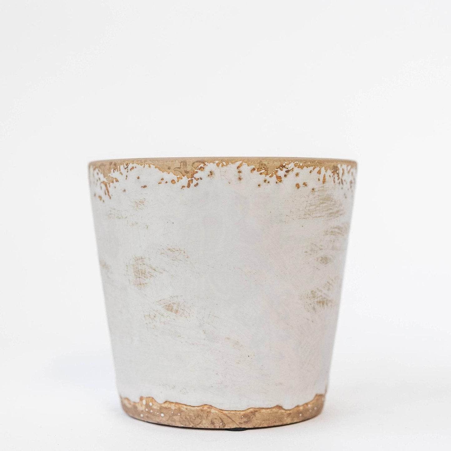 Antiqued Ceramic Flower Pot