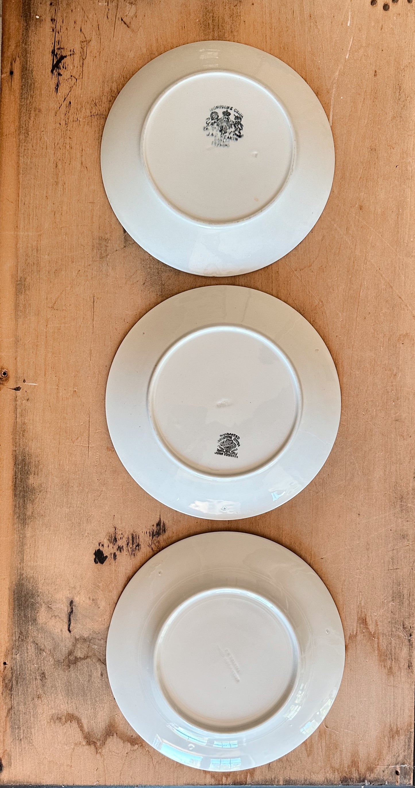 Stack of Three Ironstone Plates