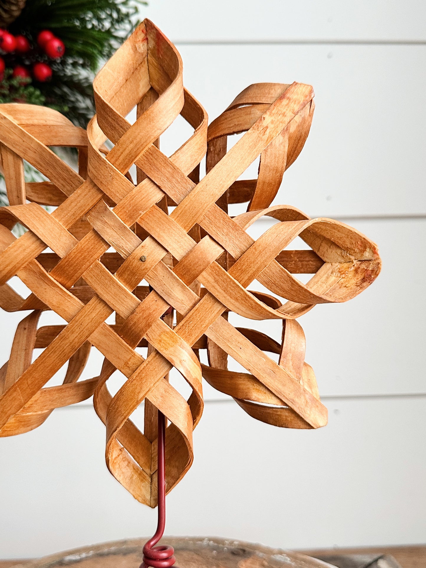 Found Woven Reed Star Tree Topper