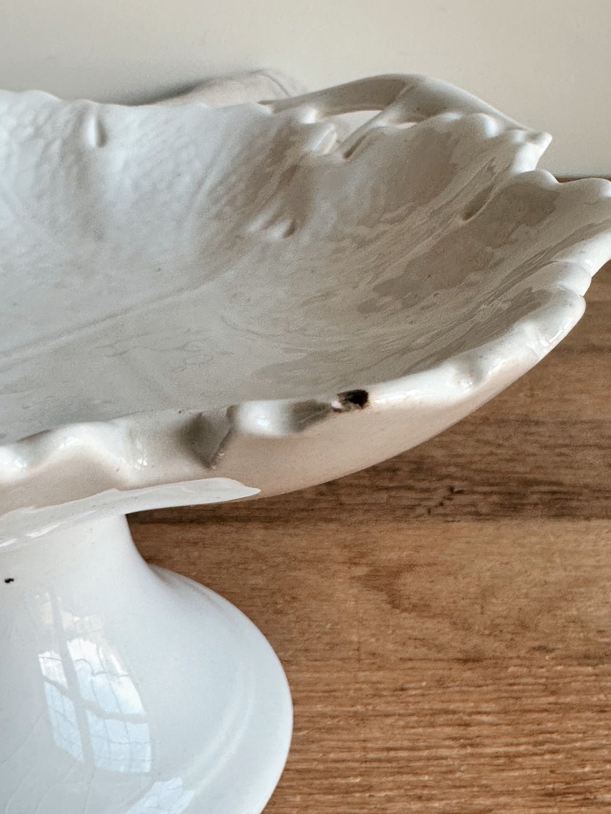 Antique Ironstone Edwards Leaf Tazza (Footed Serving Piece)