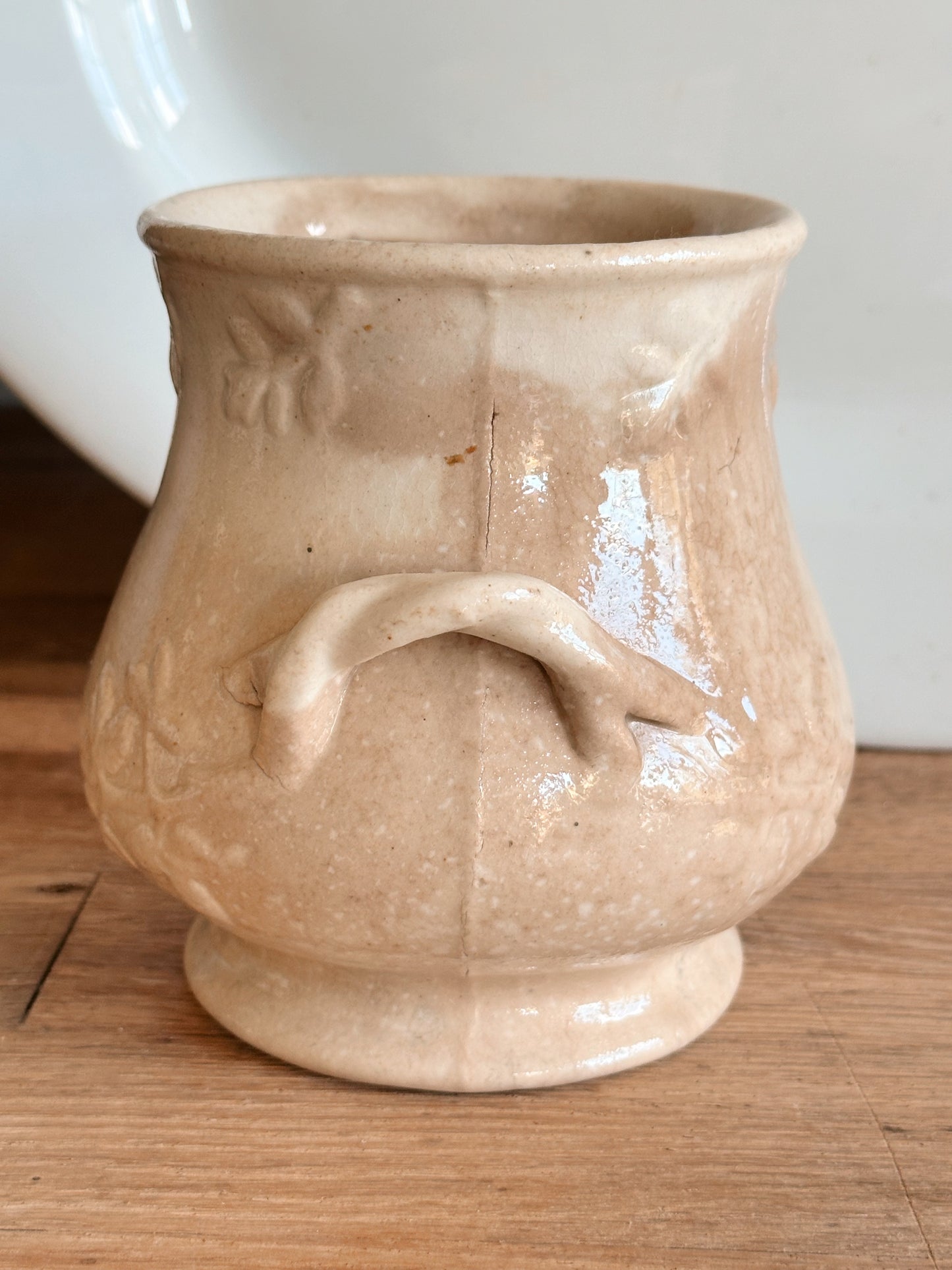 Beautifully Stained Ironstone Sugar Pot