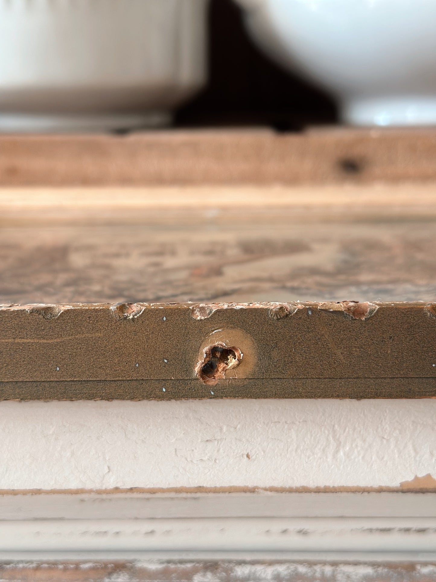 Vintage Framed White House with Picket Fence