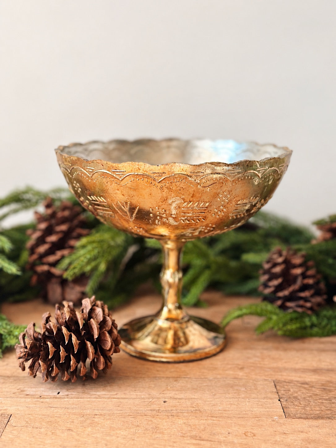 Gold Mercury Glass Compote