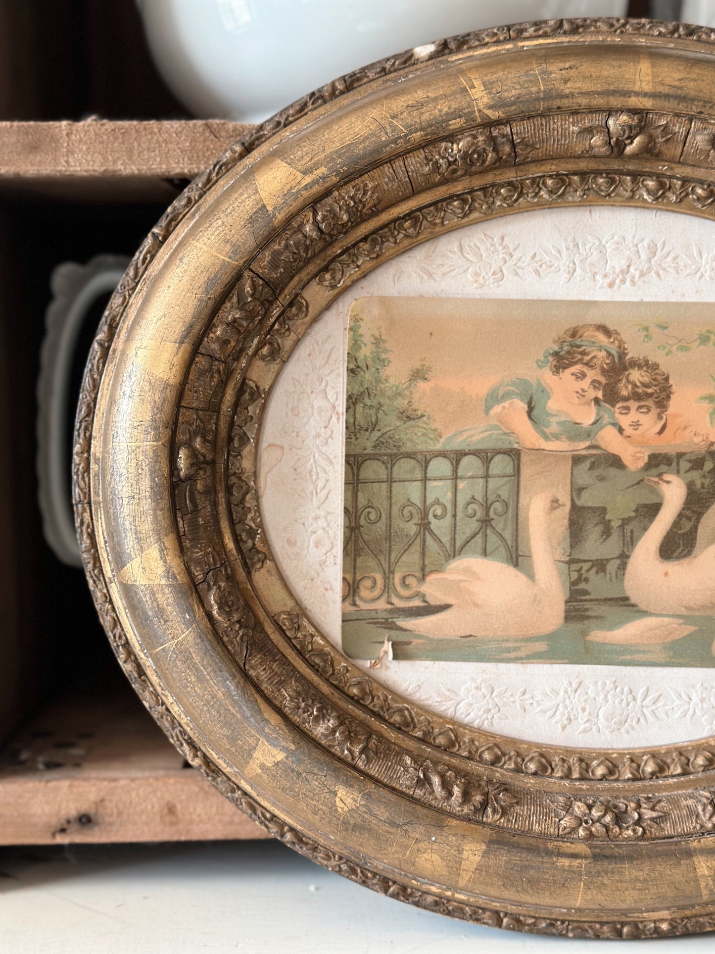 Beautiful Antique Wood Framed Print