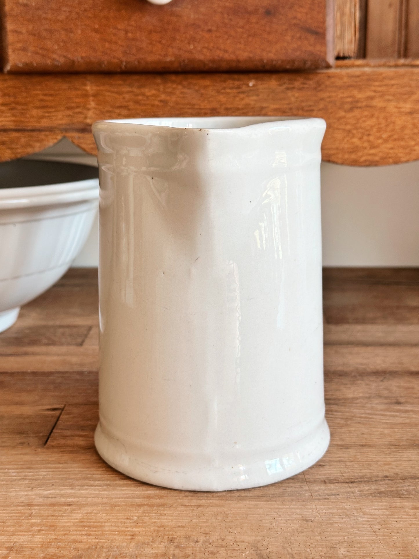 Vintage Ironstone Milk Pitcher (with special note on the bottom)