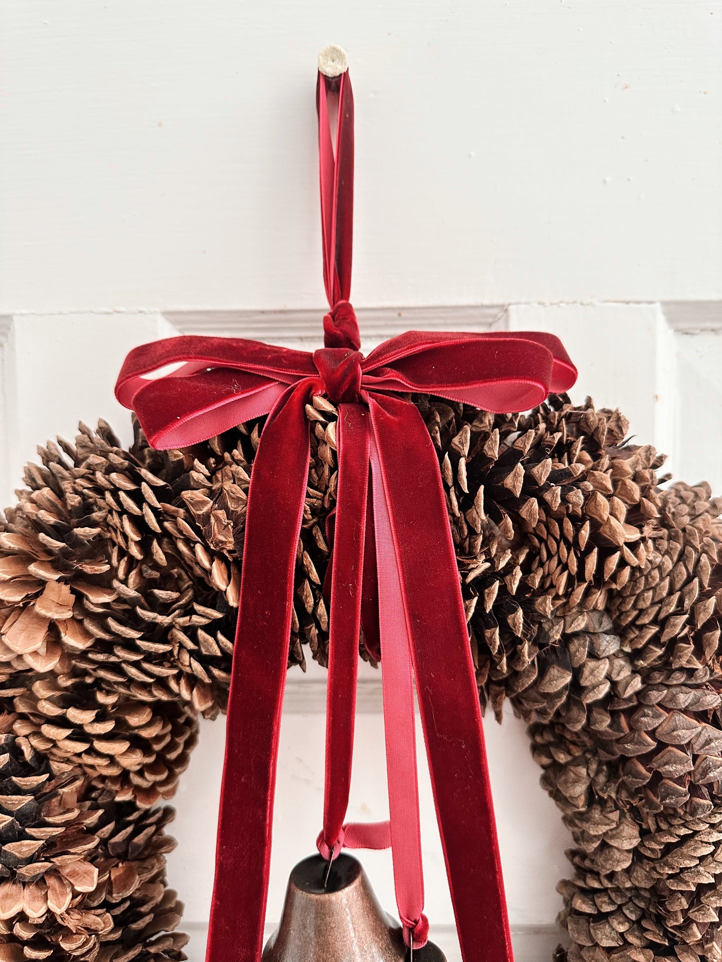 Pinecone Wreath with Bells (large)