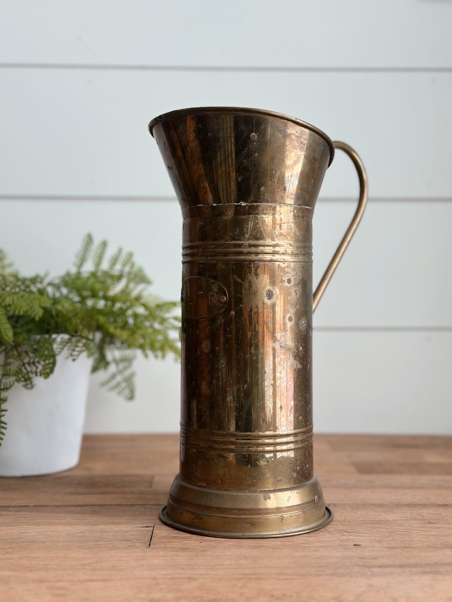Vintage Brass Pitcher, 2 Ltr