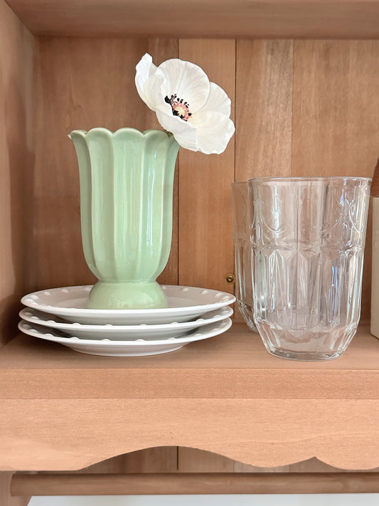 Petite Scalloped Sage Vase