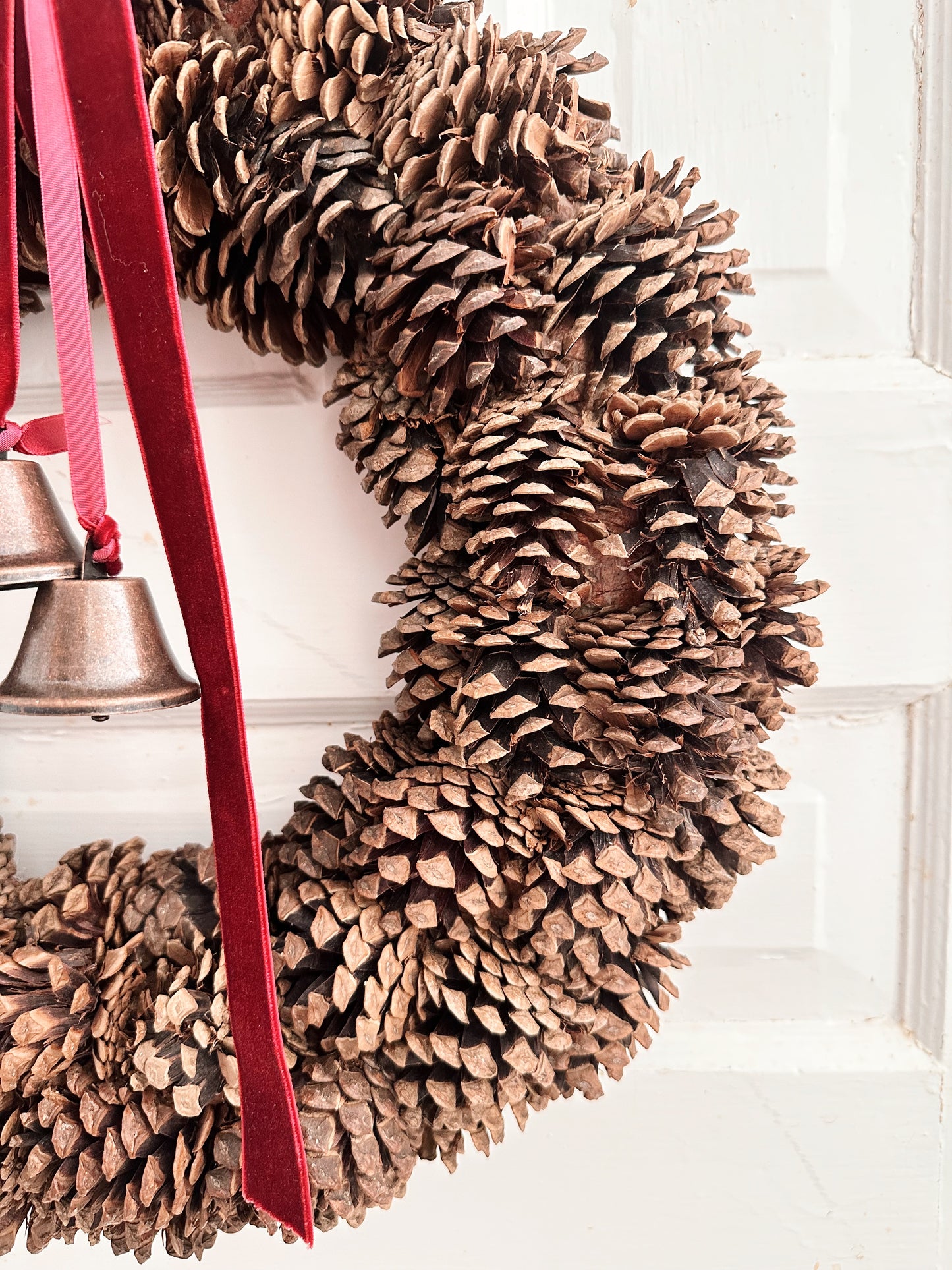 Pinecone Wreath with Bells (large)