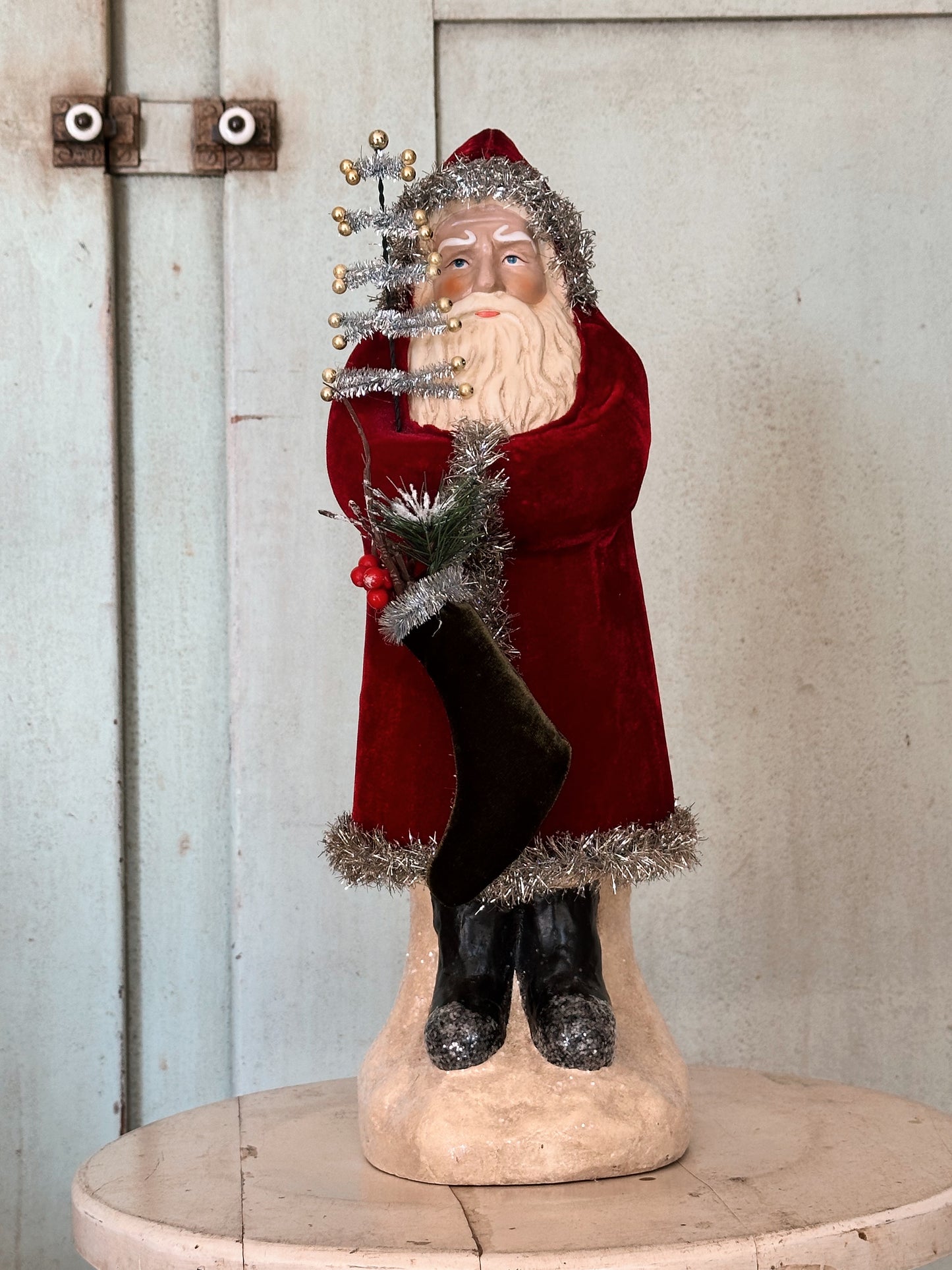 Old World Velvet Santa Claus