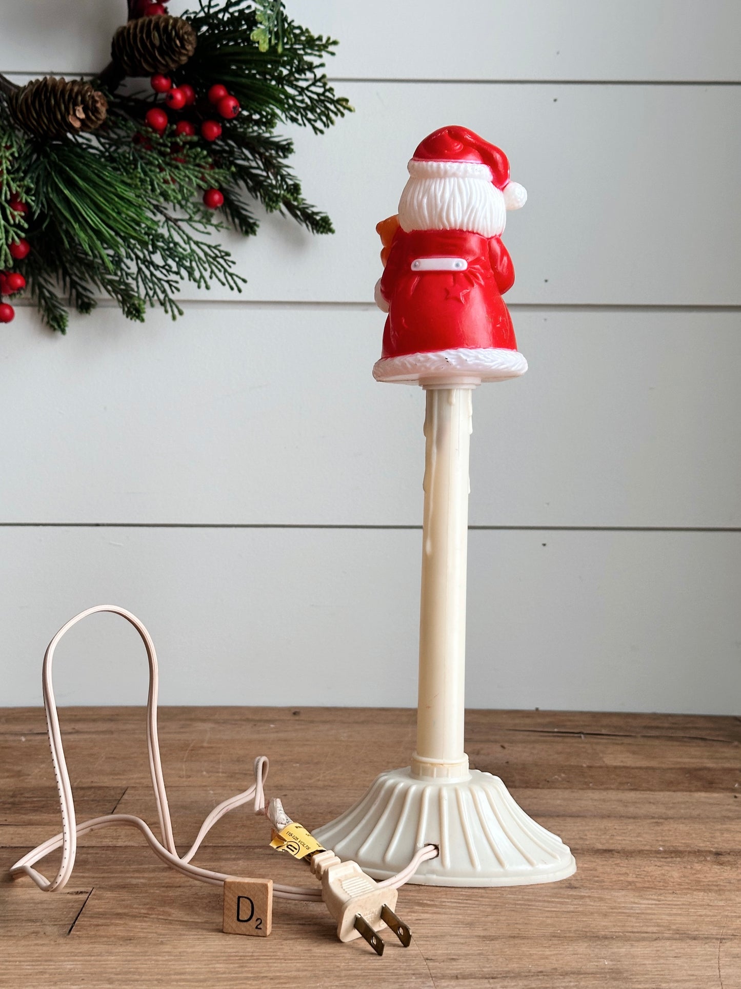 Rare Vintage Electric Santa Blow Mold Window Candle