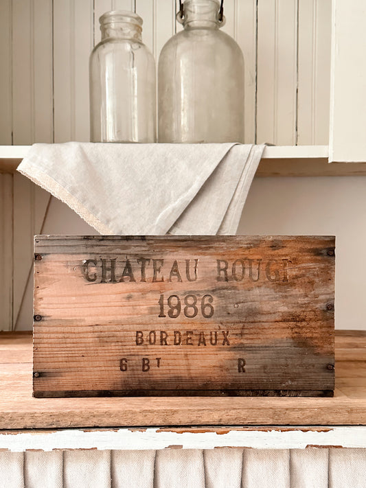 Vintage Wood Bordeaux Crate