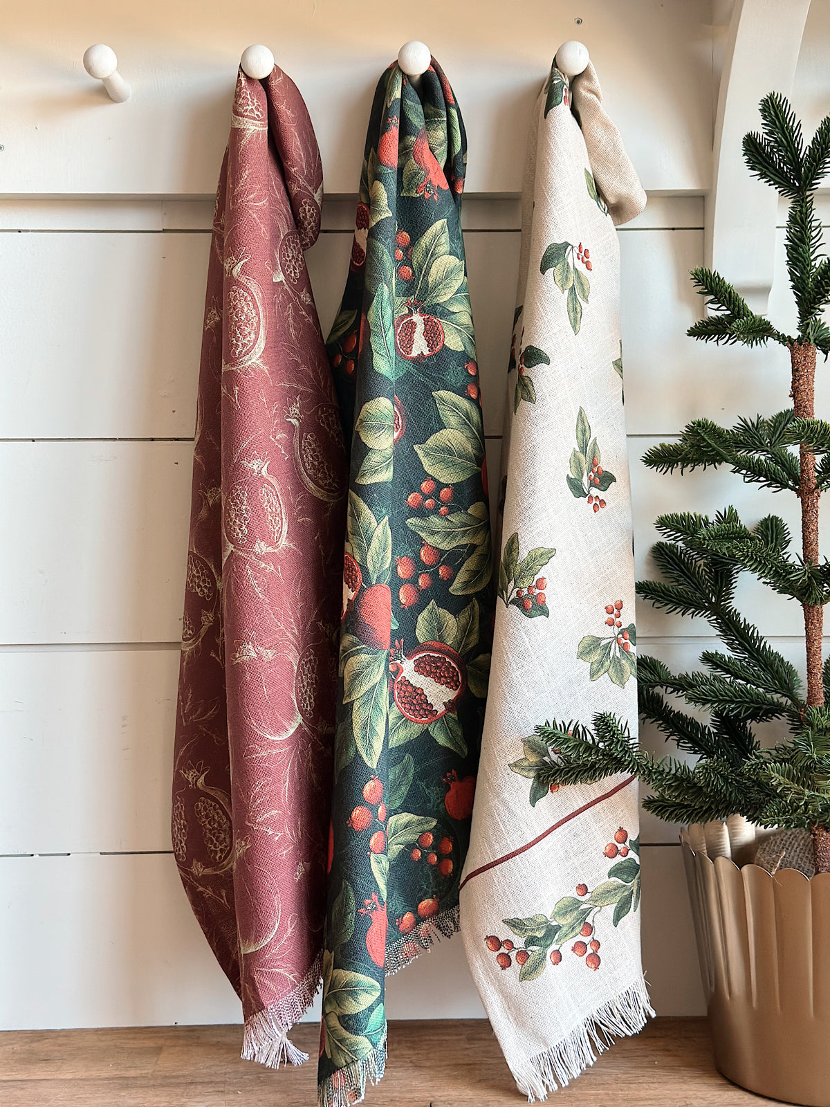 Pomegranate & Holly Tea Towels