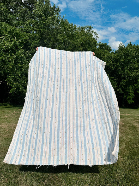 Hand Tied Vintage Cotton Ticking Comforter