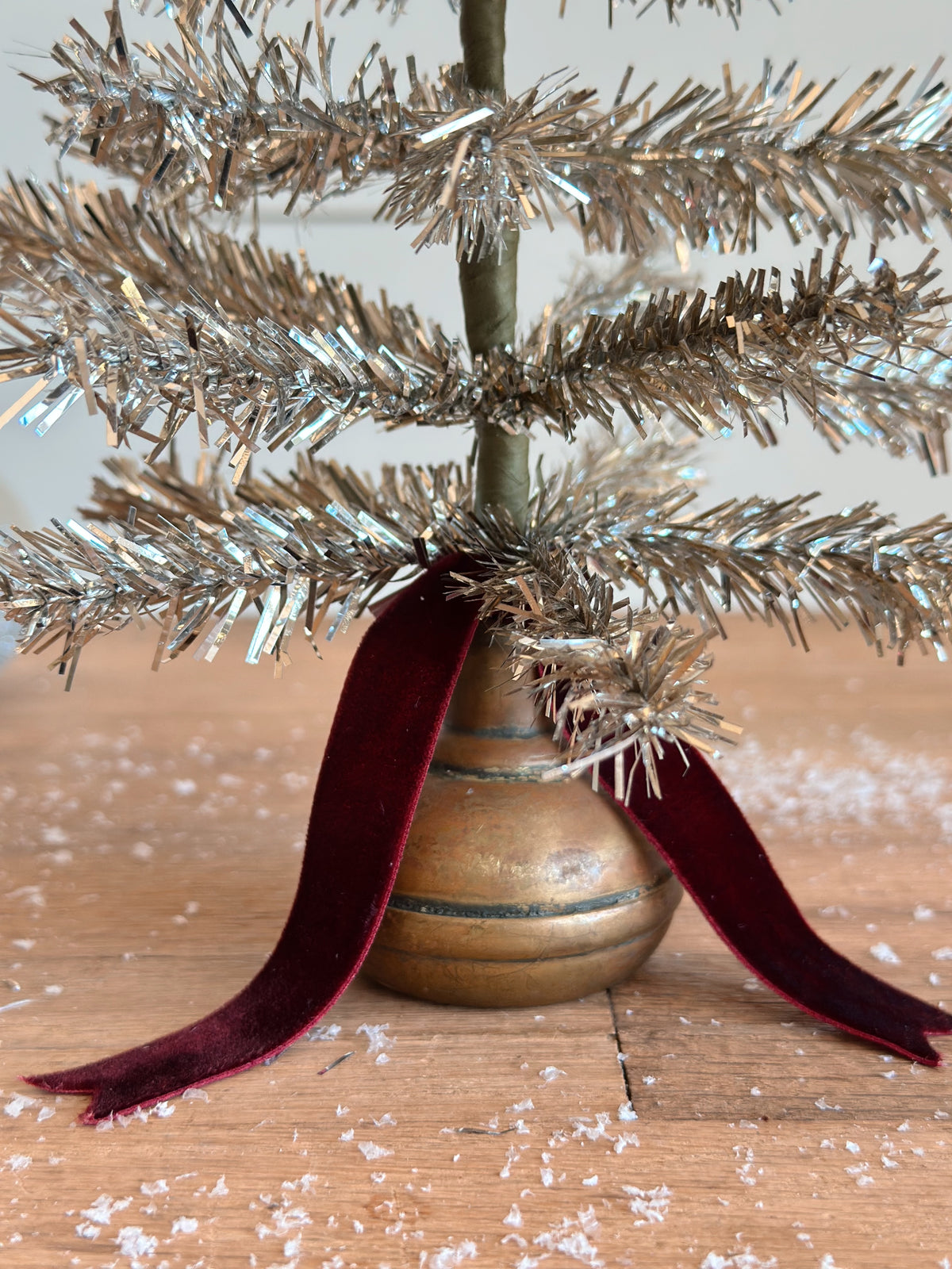 Vintage Brass Knob Tinsel Tree