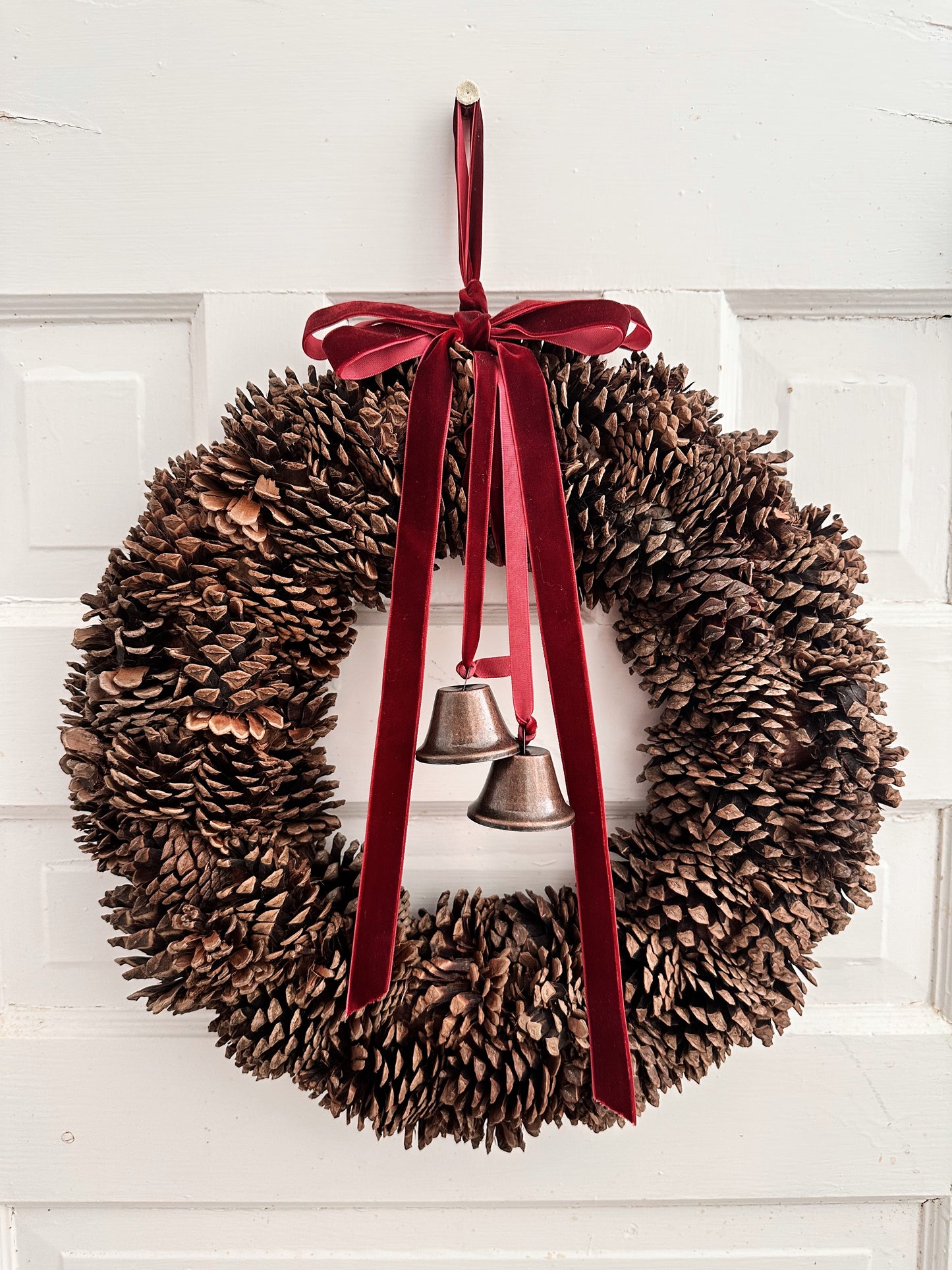 Pinecone Wreath with Bells (large)