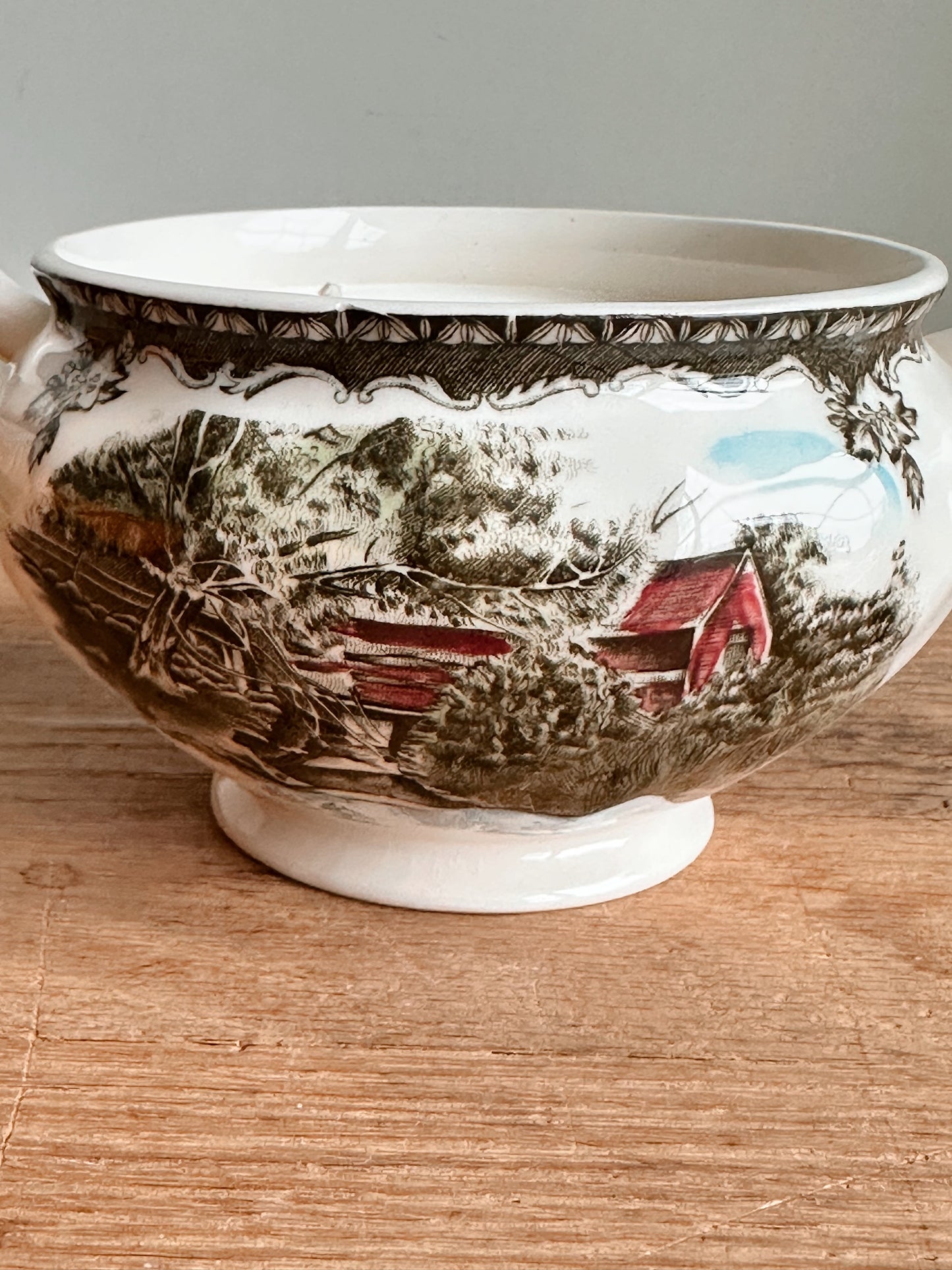 Woodland Berry - Vintage Transfer Ware Sugar Pot