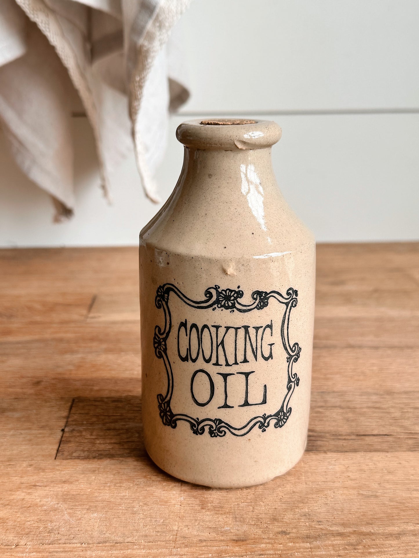 Vintage Stoneware Cooking Oil Bottle, Made in England