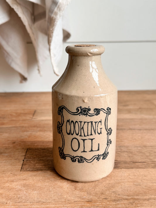 Vintage Stoneware Cooking Oil Bottle, Made in England