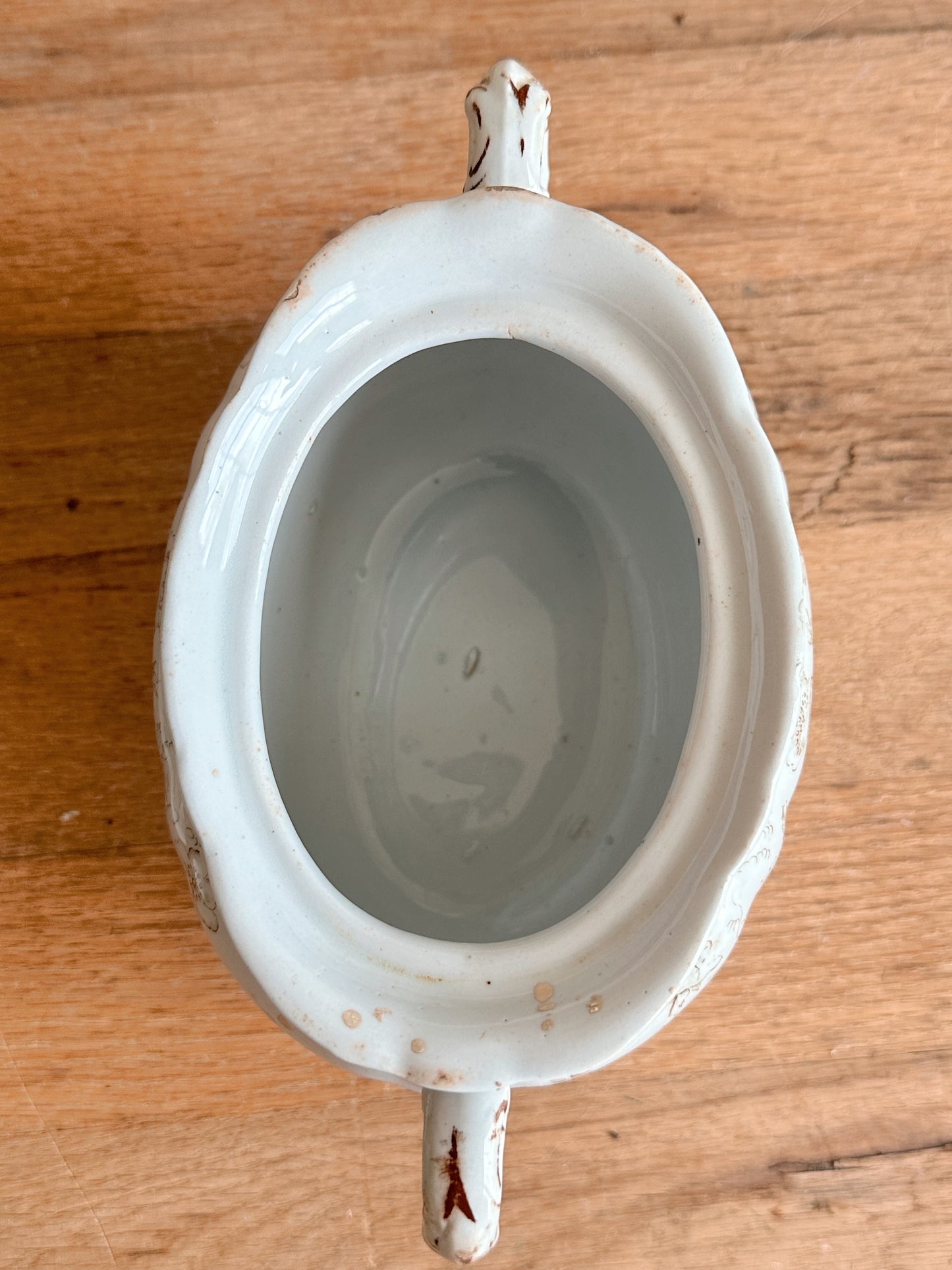 Antique WH Pearl & Co Ironstone Sugar Bowl