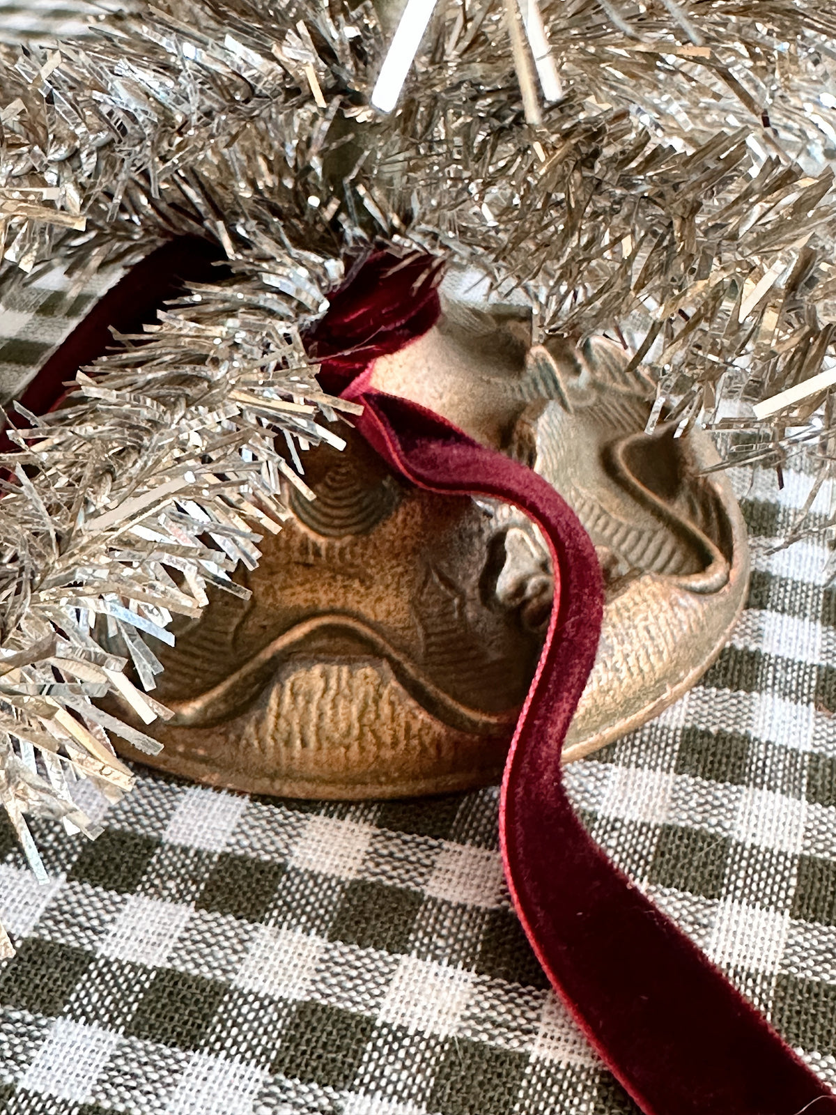 Vintage Cast Iron Lamp Base Tinsel Tree