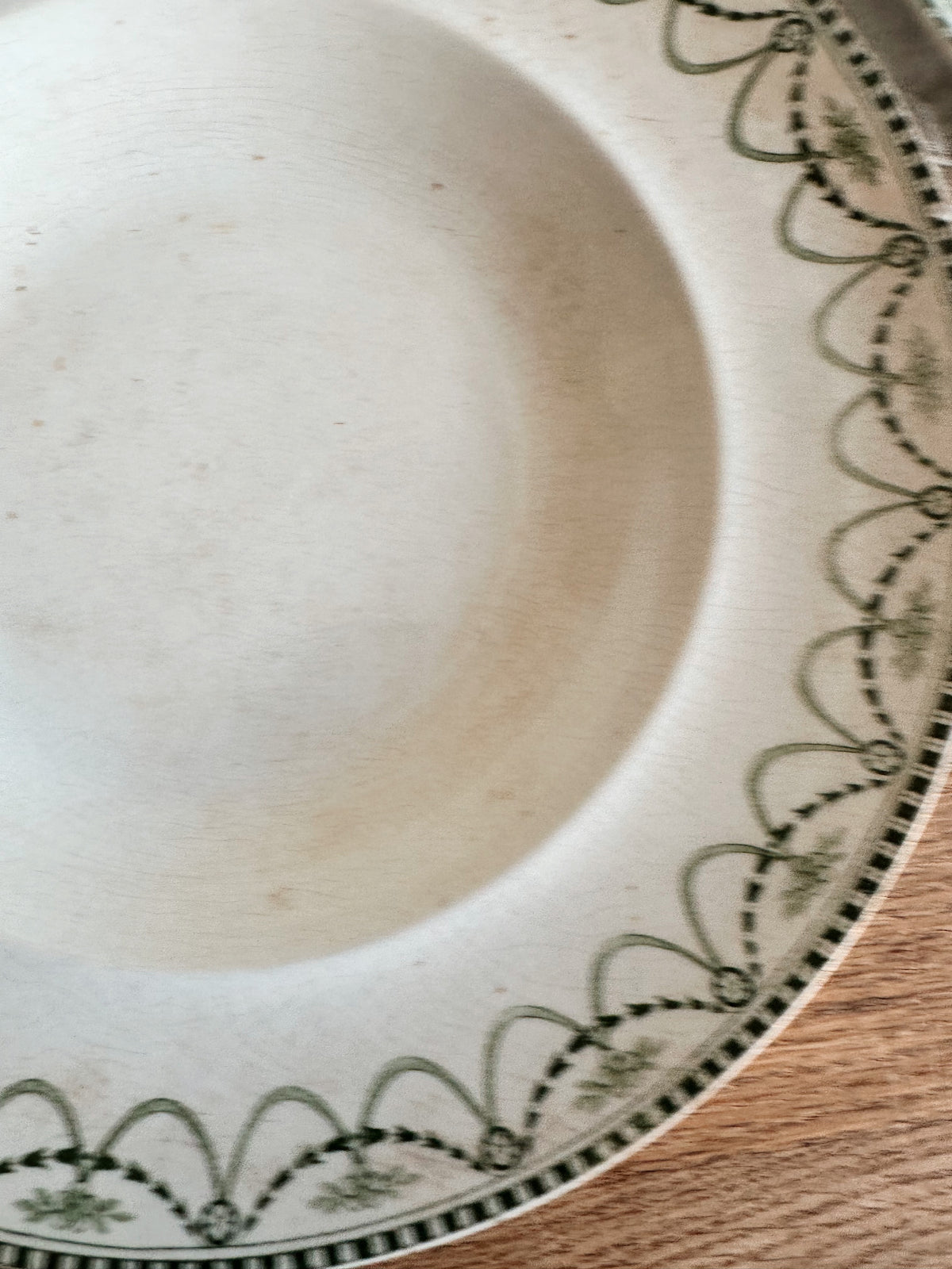 Pair of 1905 Antique Furnivals Ellesmere Shallow Soup Bowls