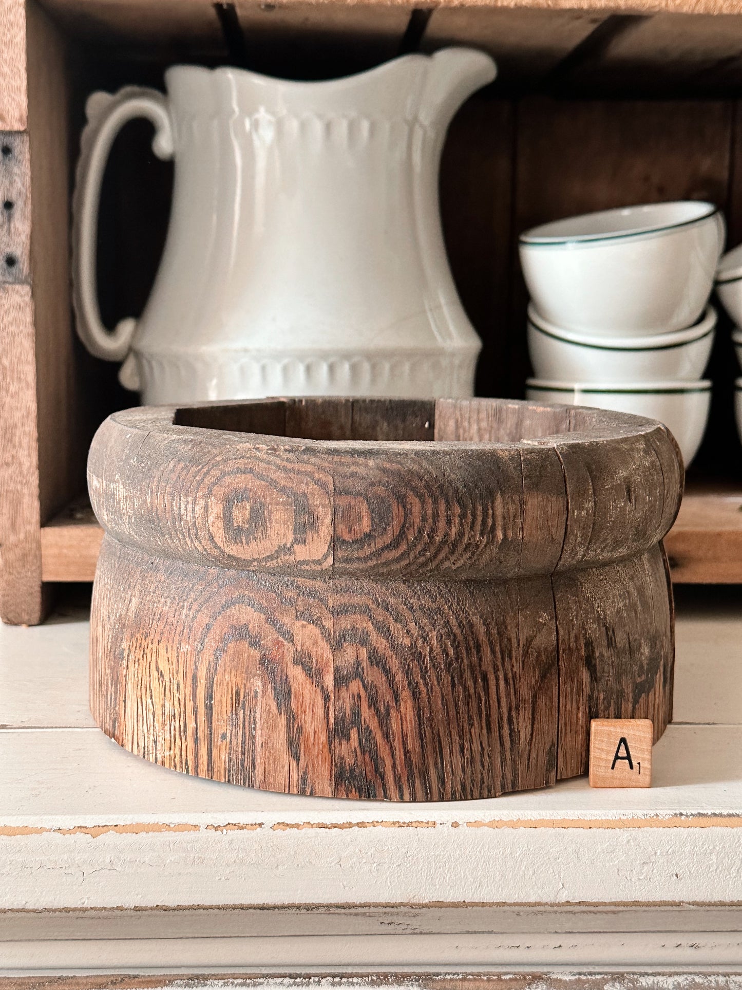 Salvaged Wood Riser, Plant Collar