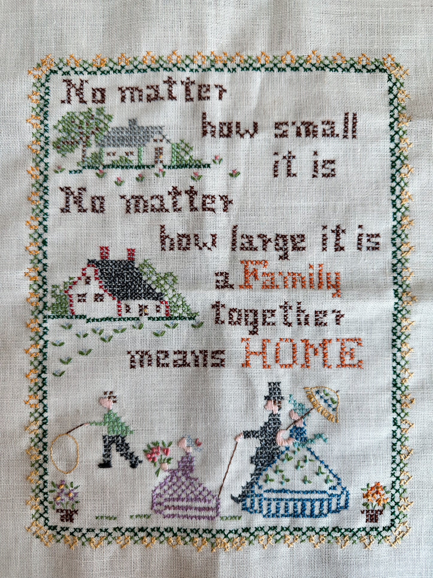 Vintage Cross Stitch Sampler