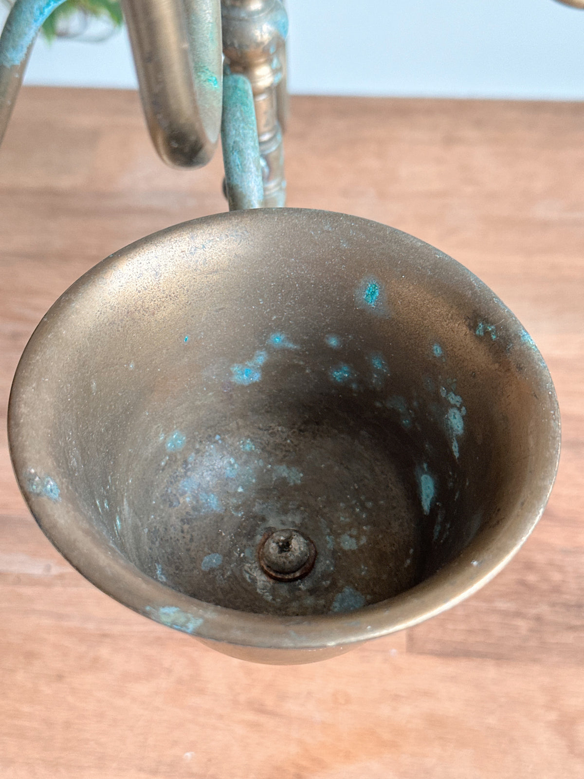 Vintage Brass Candelabra Centerpiece