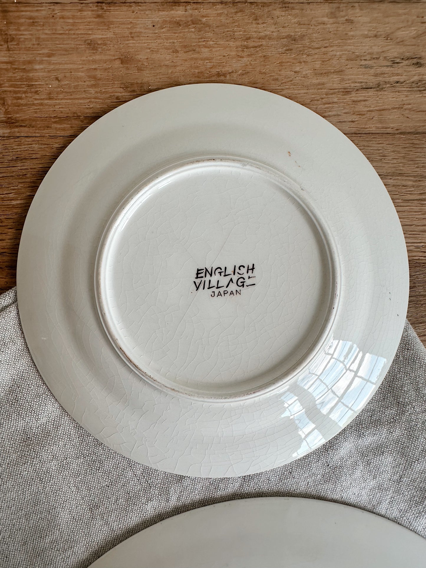 Pair of English Village Transferware Plates, Japan